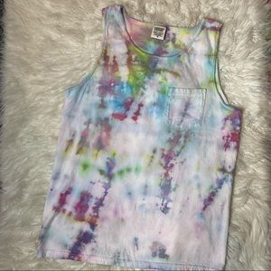 🔥SOLD🔥 Comfort Colors Hand Tie Dyed Pocket Tank Top Size Medium